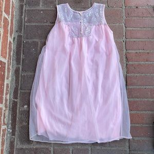 Vintage 1970s Deena pink nylon and lace  teddy